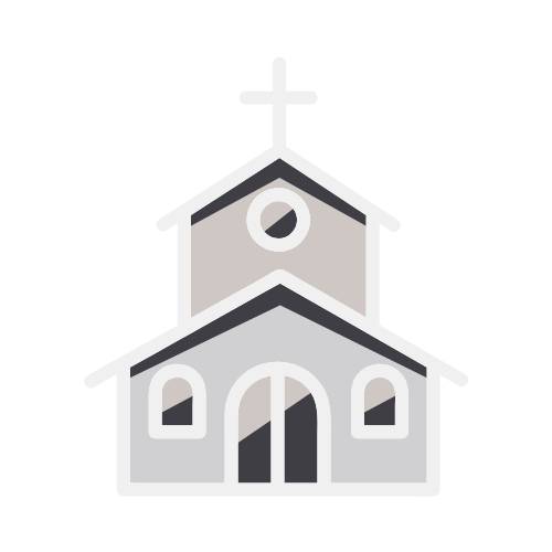 a graphic of a church with a steeple